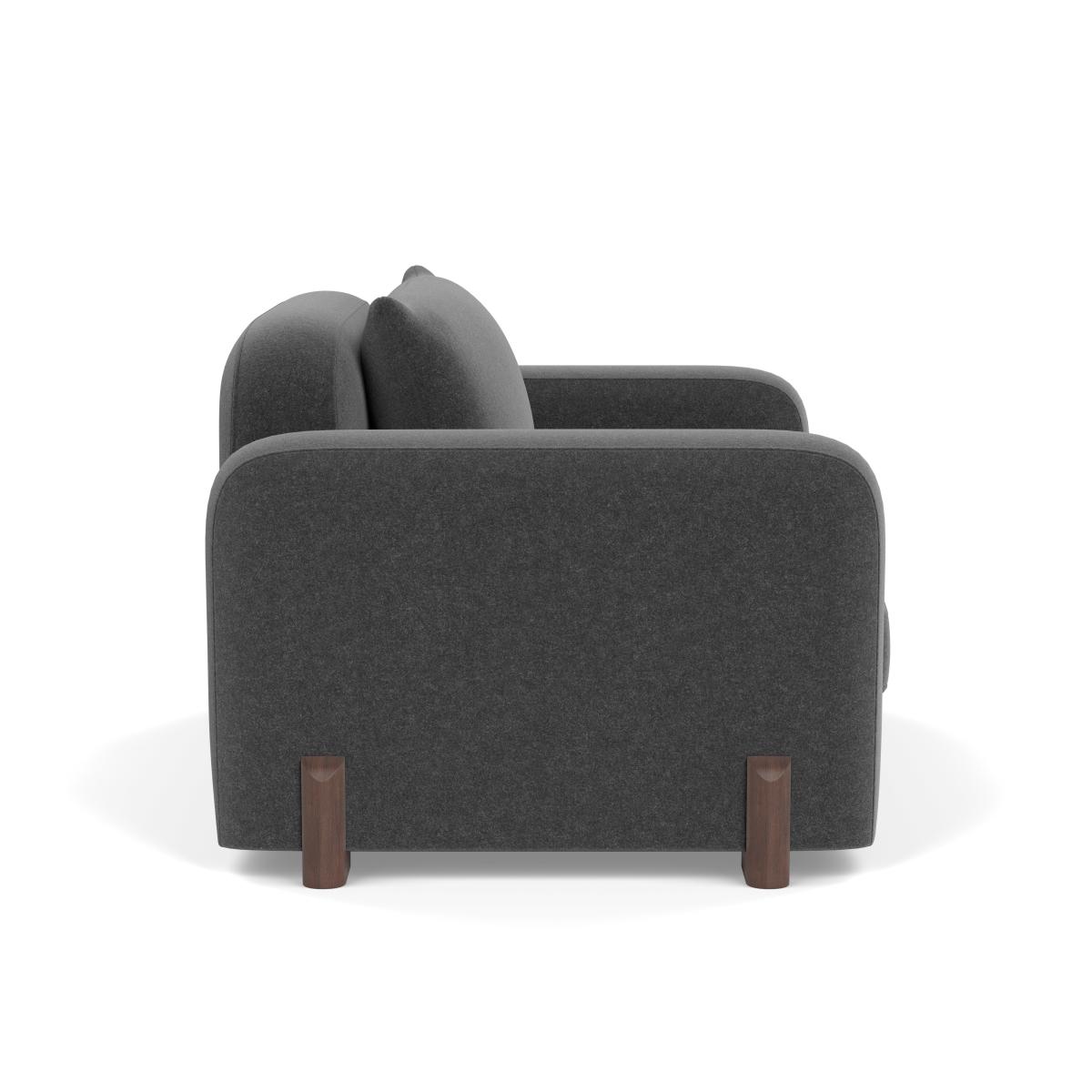 Heal's Nuvola Loveseat Melton Wool Granite Walnut Stained Feet – image 3