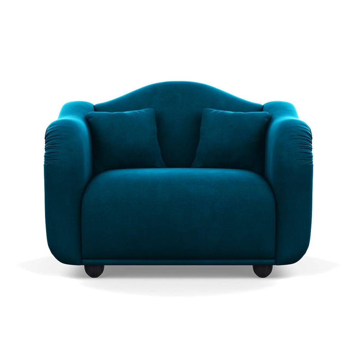 Heal's Tetbury Loveseat Velvet Teal Black Beech Feet – image 2