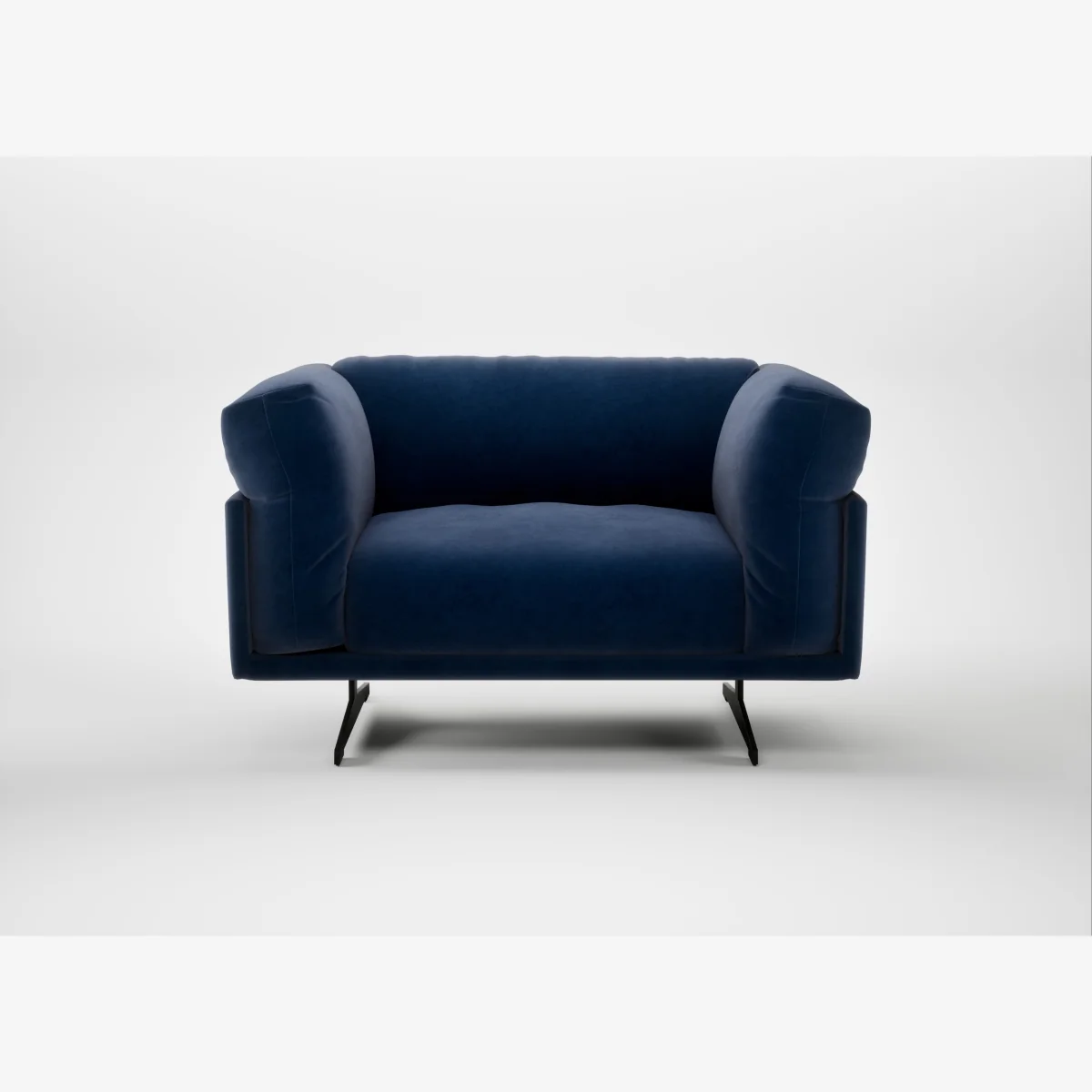 Heal's Novara Loveseat Smart Luxe Velvet Midnight Black Feet – image 1