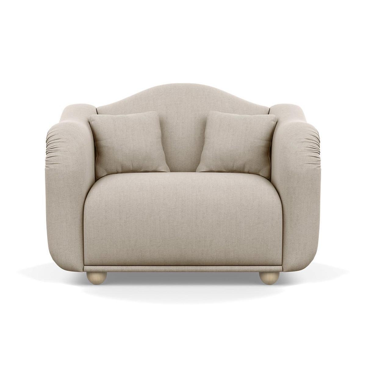 Heal's Tetbury Loveseat Broad Weave Putty Natural Beech Feet – image 2