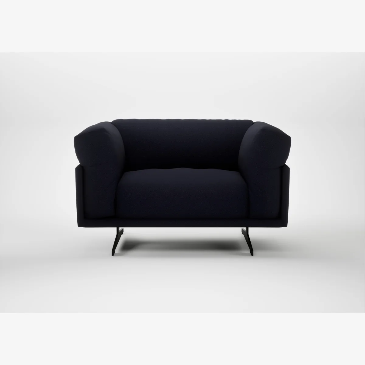 Heal's Novara Loveseat Boucle Indigo Black Feet – image 1