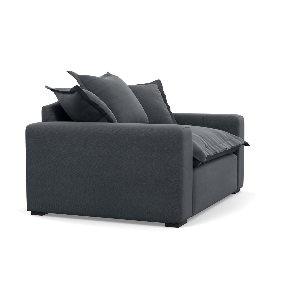 Heal's Brompton Loveseat Linen Dark Grey Walnut Stain Feet - Heal's UK Furniture – image 2