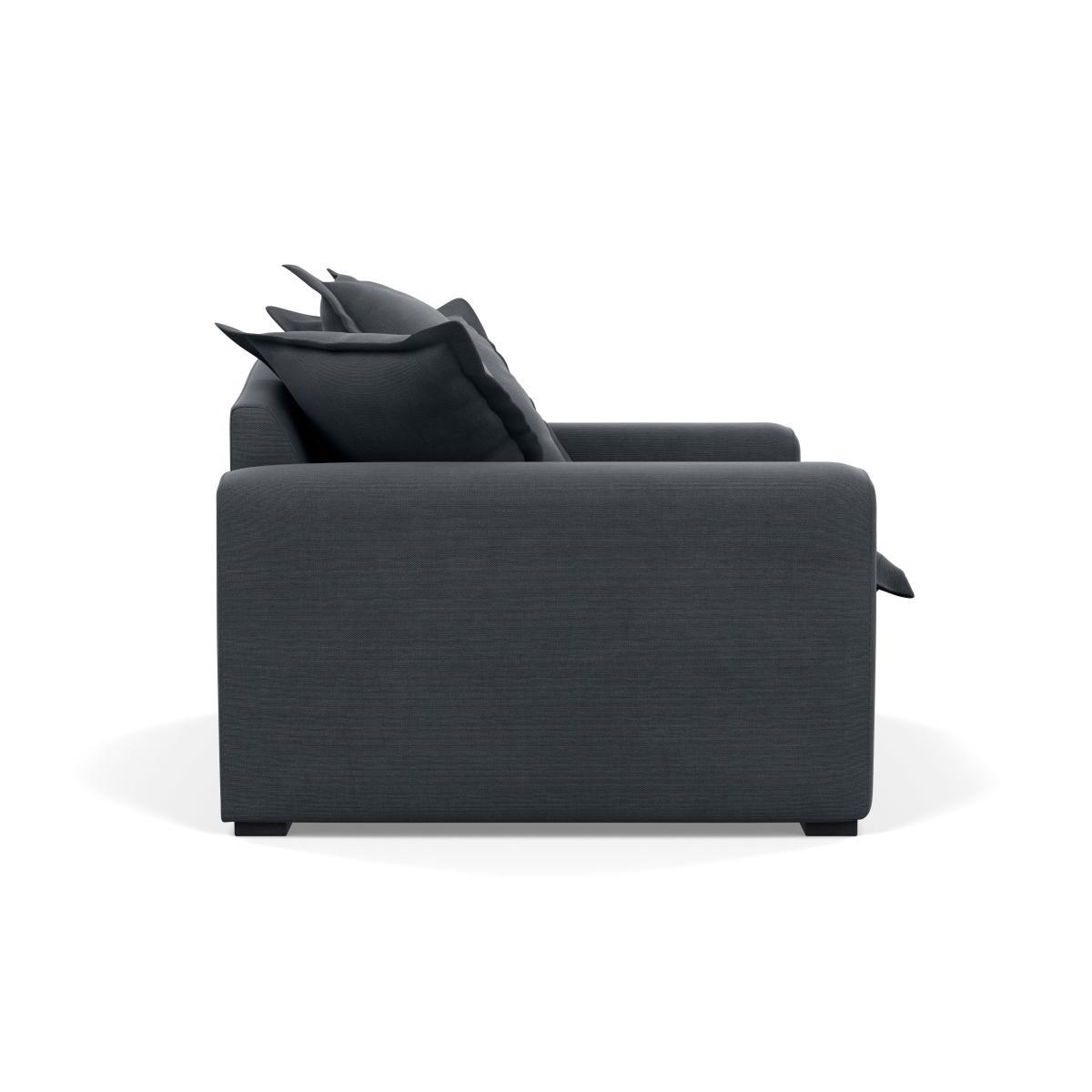 Heal's Brompton Loveseat Linen Dark Grey Walnut Stain Feet - Heal's UK Furniture – image 3