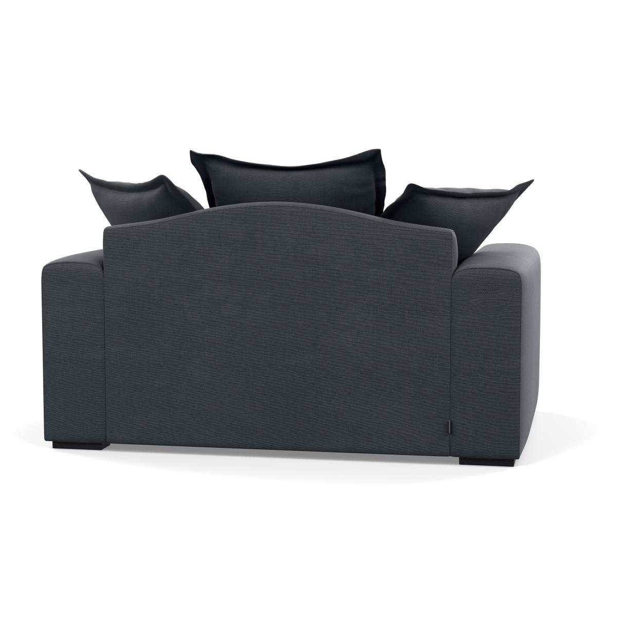 Heal's Brompton Loveseat Linen Dark Grey Walnut Stain Feet - Heal's UK Furniture – image 5