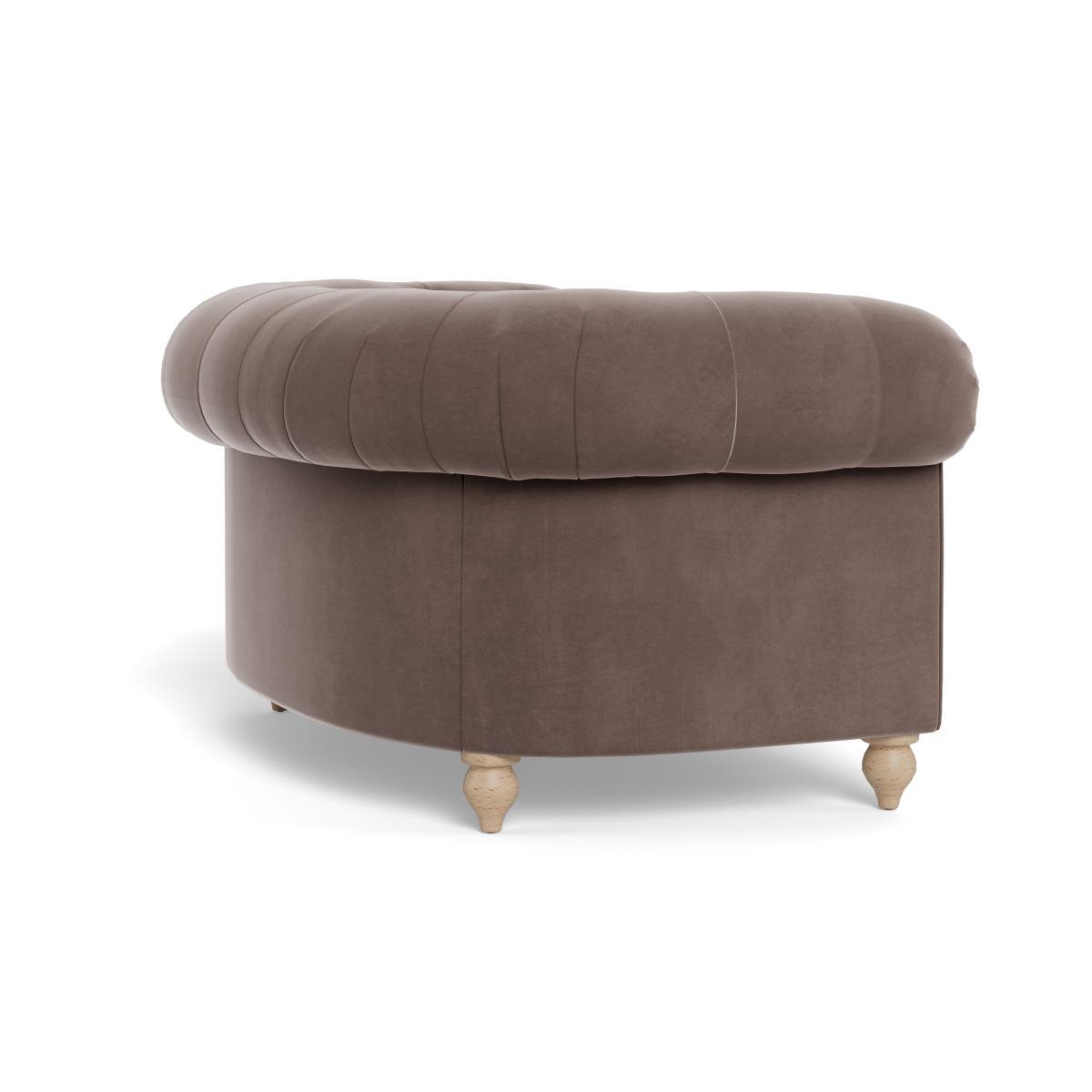 Heal's Fitzrovia Loveseat Smart Velvet Mouse Black Feet - Heal's UK Furniture – image 4