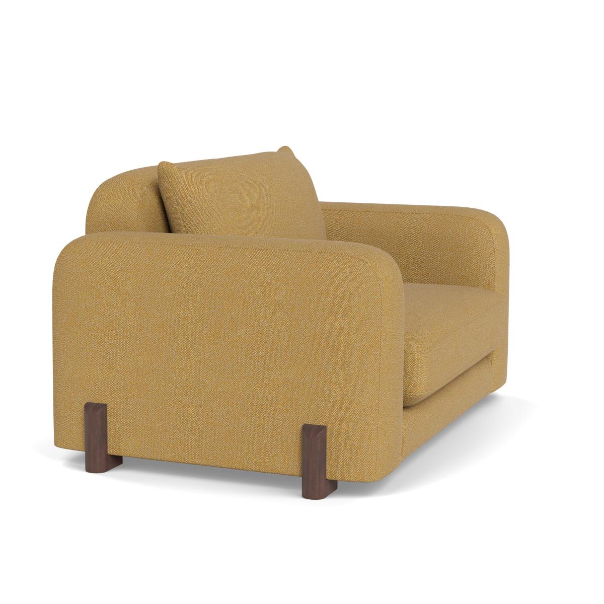 Heal's Nuvola Loveseat Boucle Tweed Citrine Walnut Stained Oak Feet – image 2