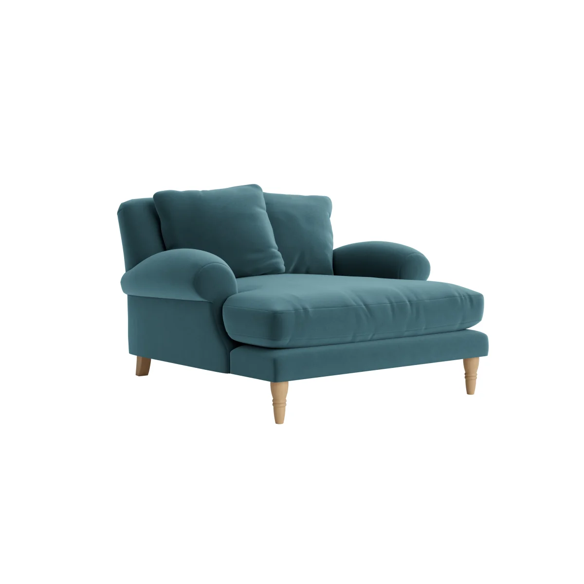 Crumpet Love Seat Chaise (Sopping Seagrass Clever Velvet) – image 2