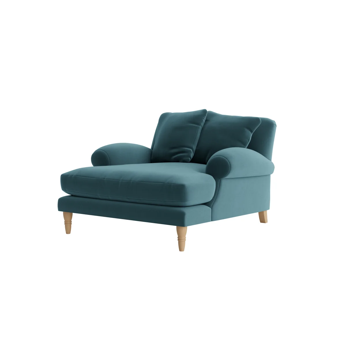 Crumpet Love Seat Chaise (Sopping Seagrass Clever Velvet) – image 6