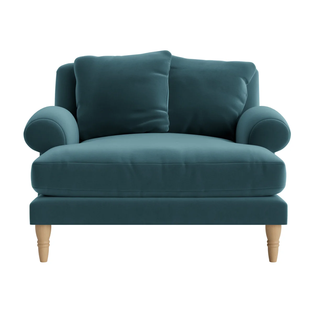 Crumpet Love Seat Chaise (Sopping Seagrass Clever Velvet) – image 1