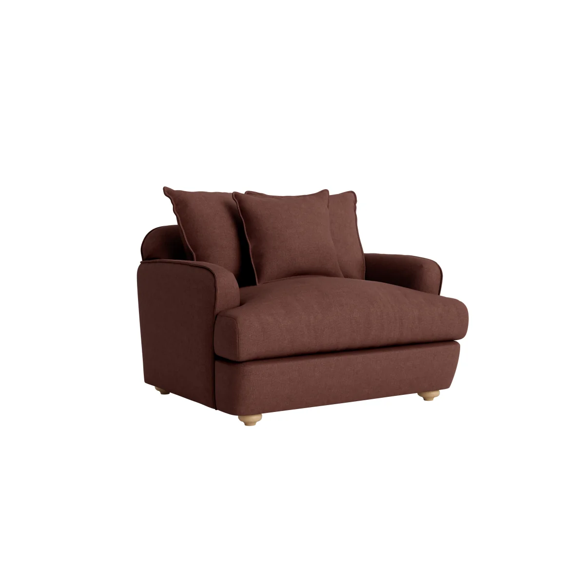 Smooch Love Seat (Mulberry Wine Clever Linen) – image 2