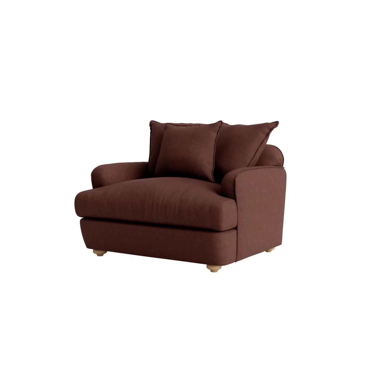 Smooch Love Seat (Mulberry Wine Clever Linen) – image 6