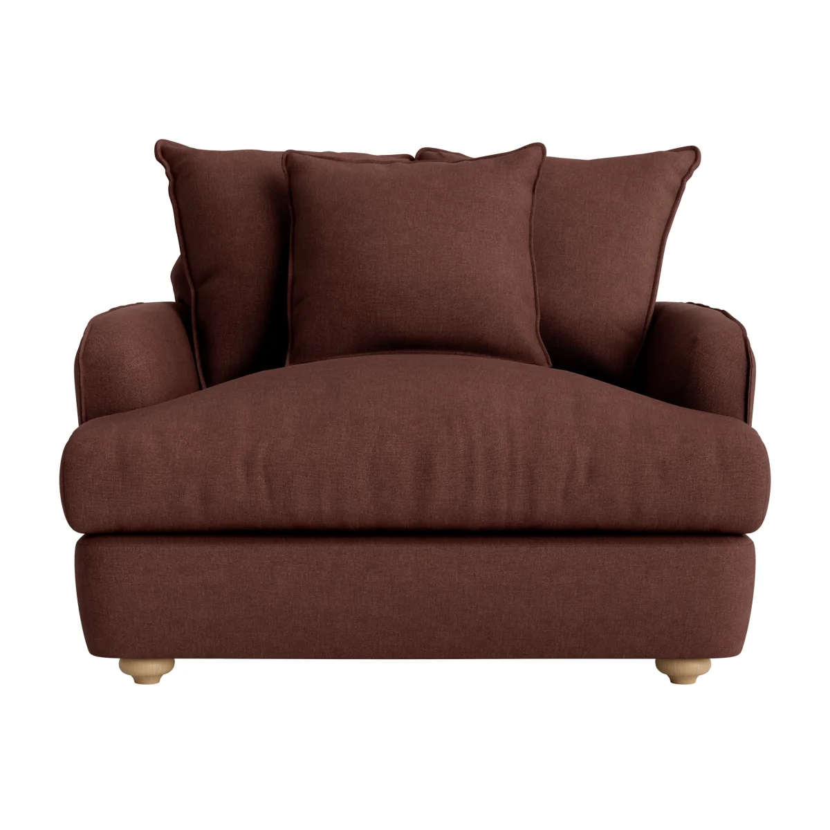 Smooch Love Seat (Mulberry Wine Clever Linen) – image 1