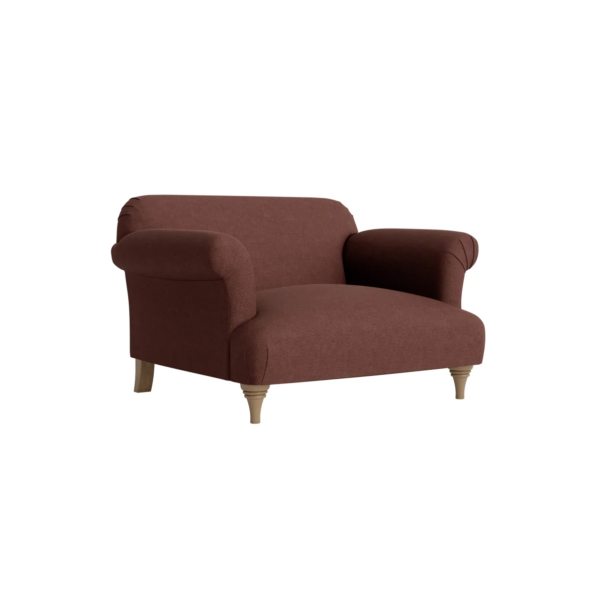 Soufflé Love seat (Mulberry Wine Clever Linen) – image 2