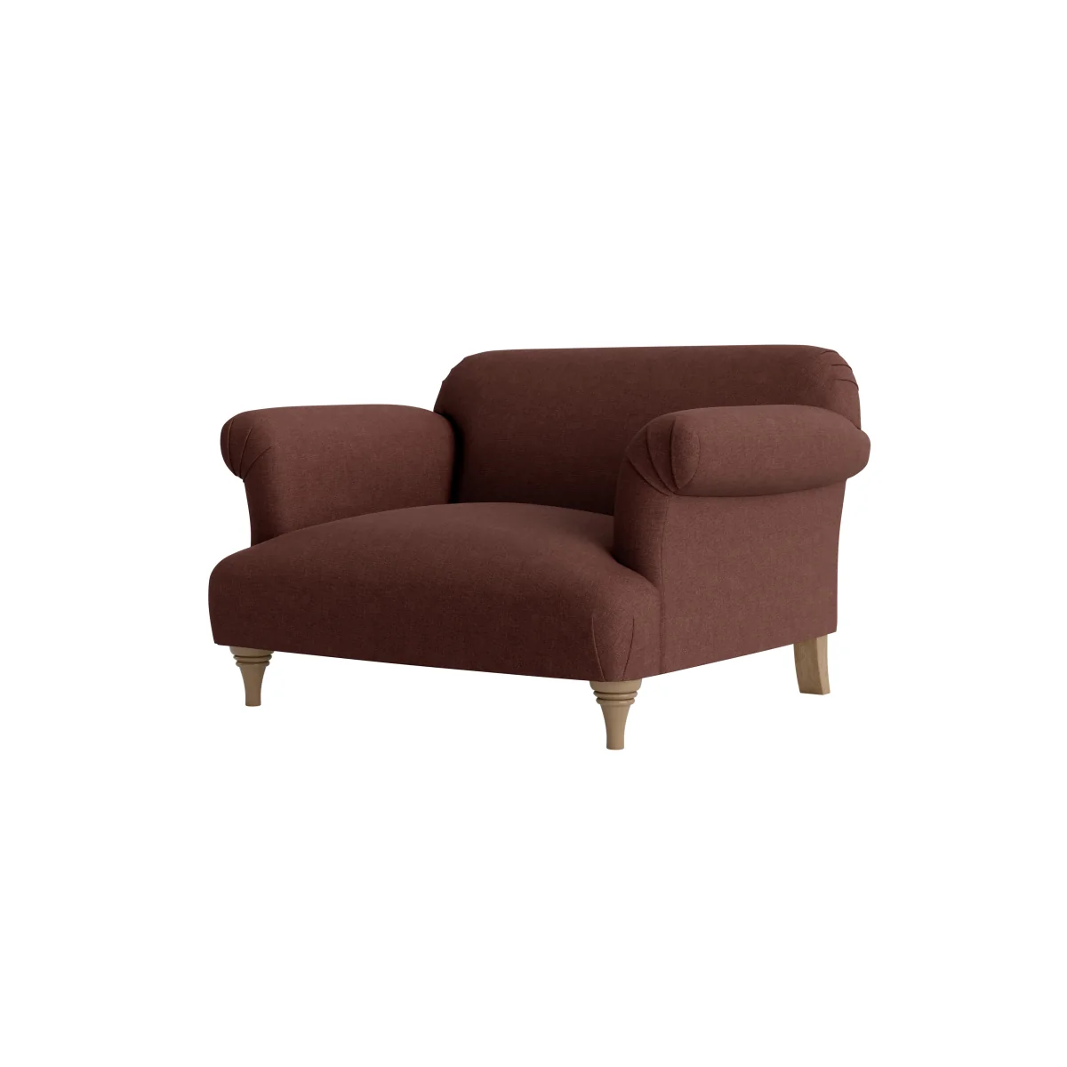 Soufflé Love seat (Mulberry Wine Clever Linen) – image 6