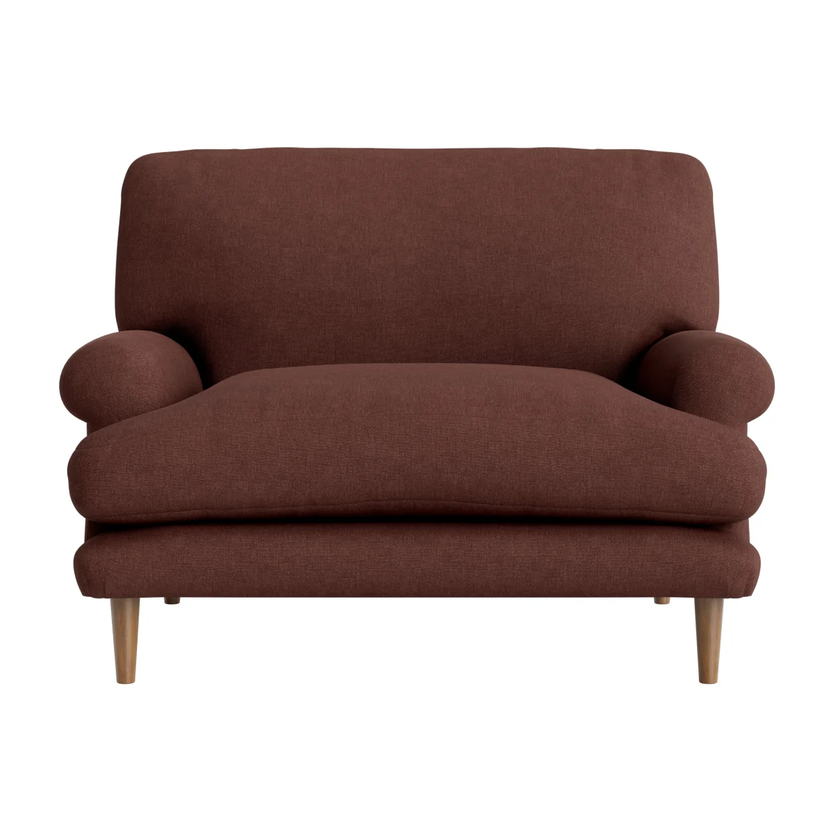 Dawdler Love seat (Mulberry Wine Clever Linen) – image 1