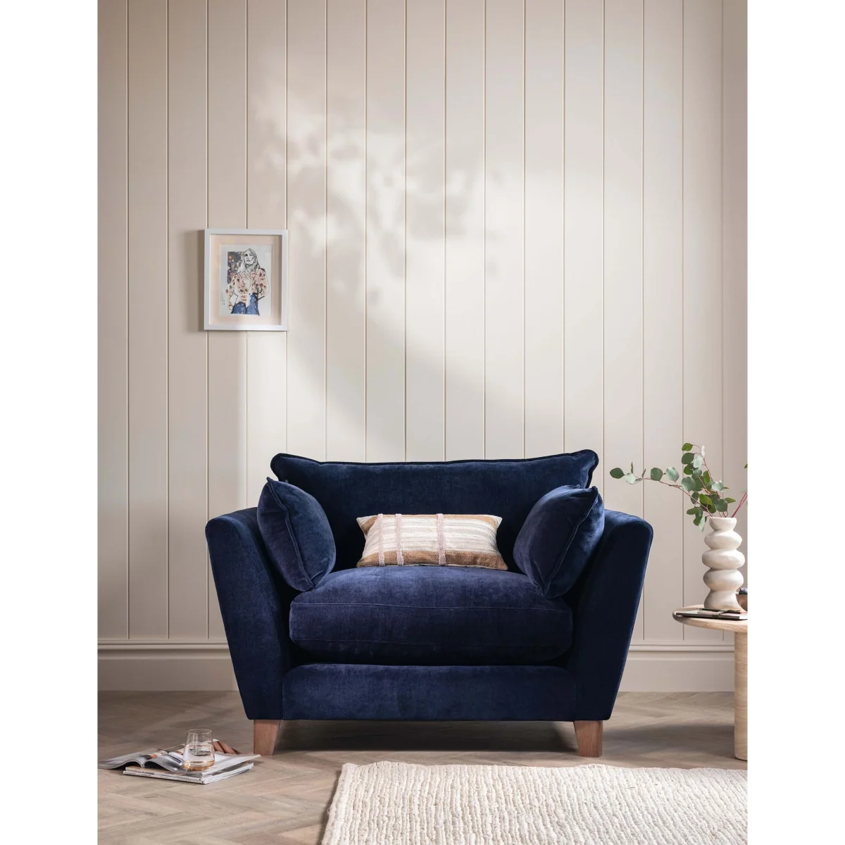 BARKER AND STONEHOUSE Irving Chenille Snuggle Chair Brown – image 2