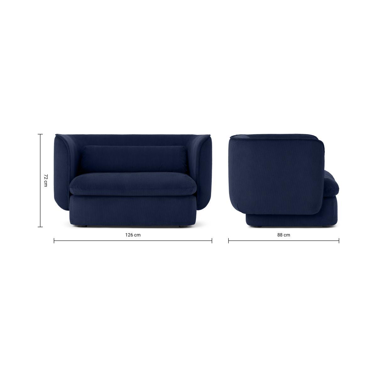 Maliri Loveseat, Navy Corduroy Velvet – image 9