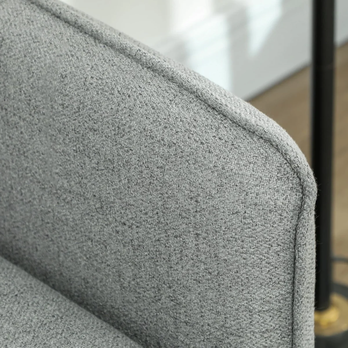 Grey Button-Tufted 2-Seater Loveseat with Cushions and Steel Legs – image 8