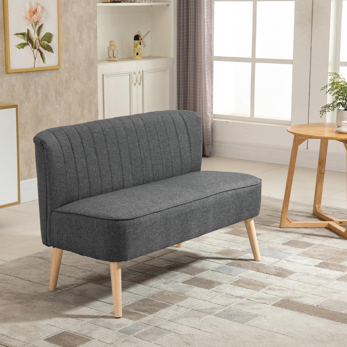 Modern Double Seat Sofa Loveseat - Grey – image 9