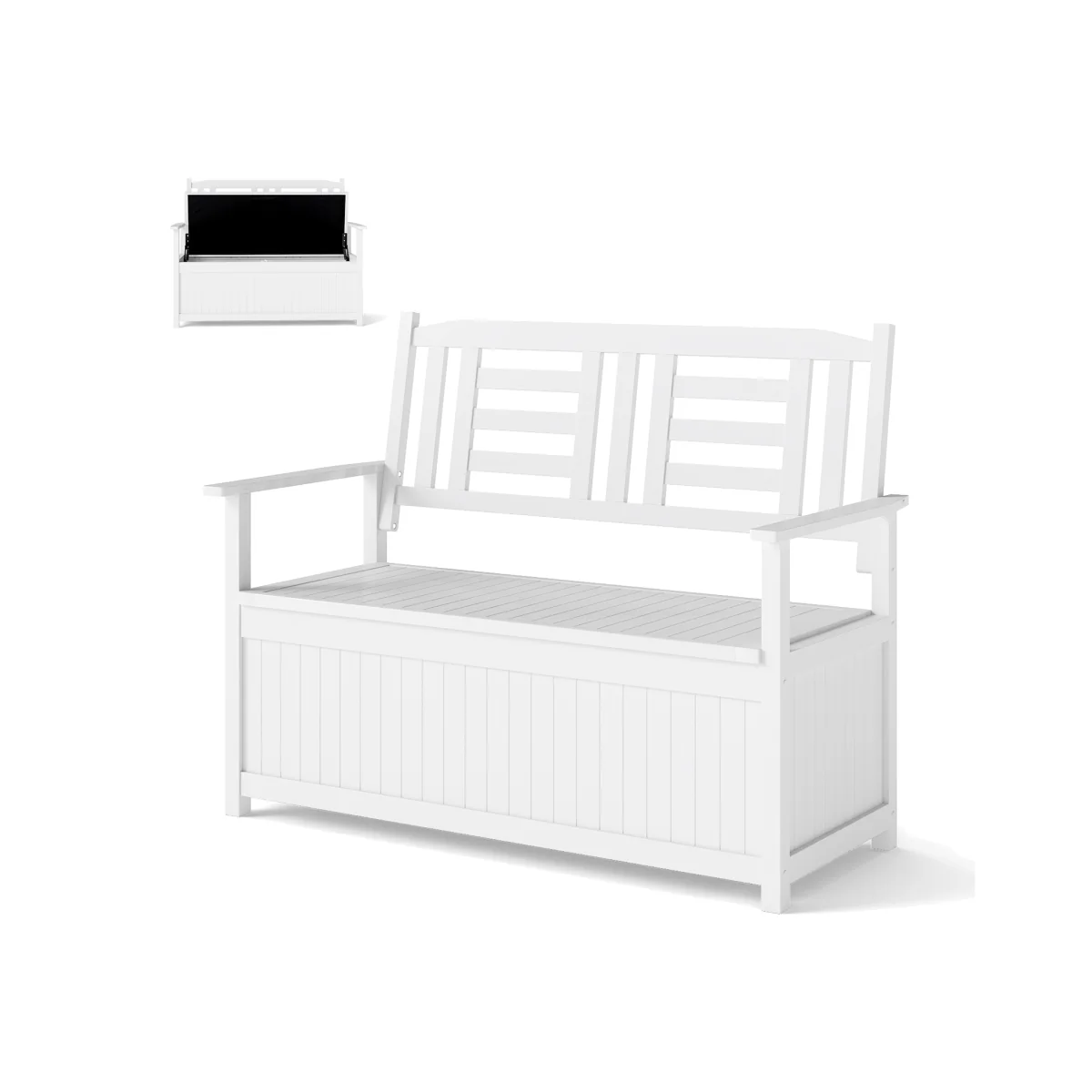 185L Solid Wood Patio Storage Loveseat – image 1
