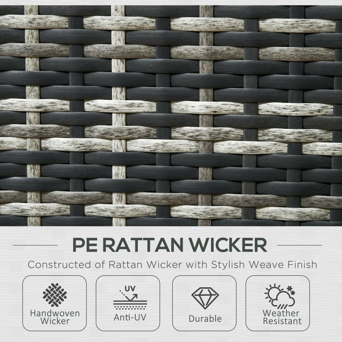 6ps Rattan Garden Furniture Set w Loveseat Sofa Table - Grey – image 5