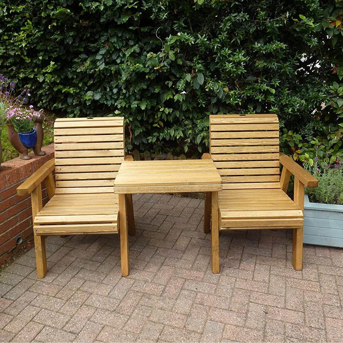 Garden Magic Wooden Loveseat - Yellow / Straight – image 1
