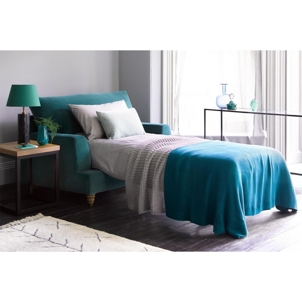 Isla Loveseat Sofa Bed in Chantilly Aquaclean Clever Chenille – image 2