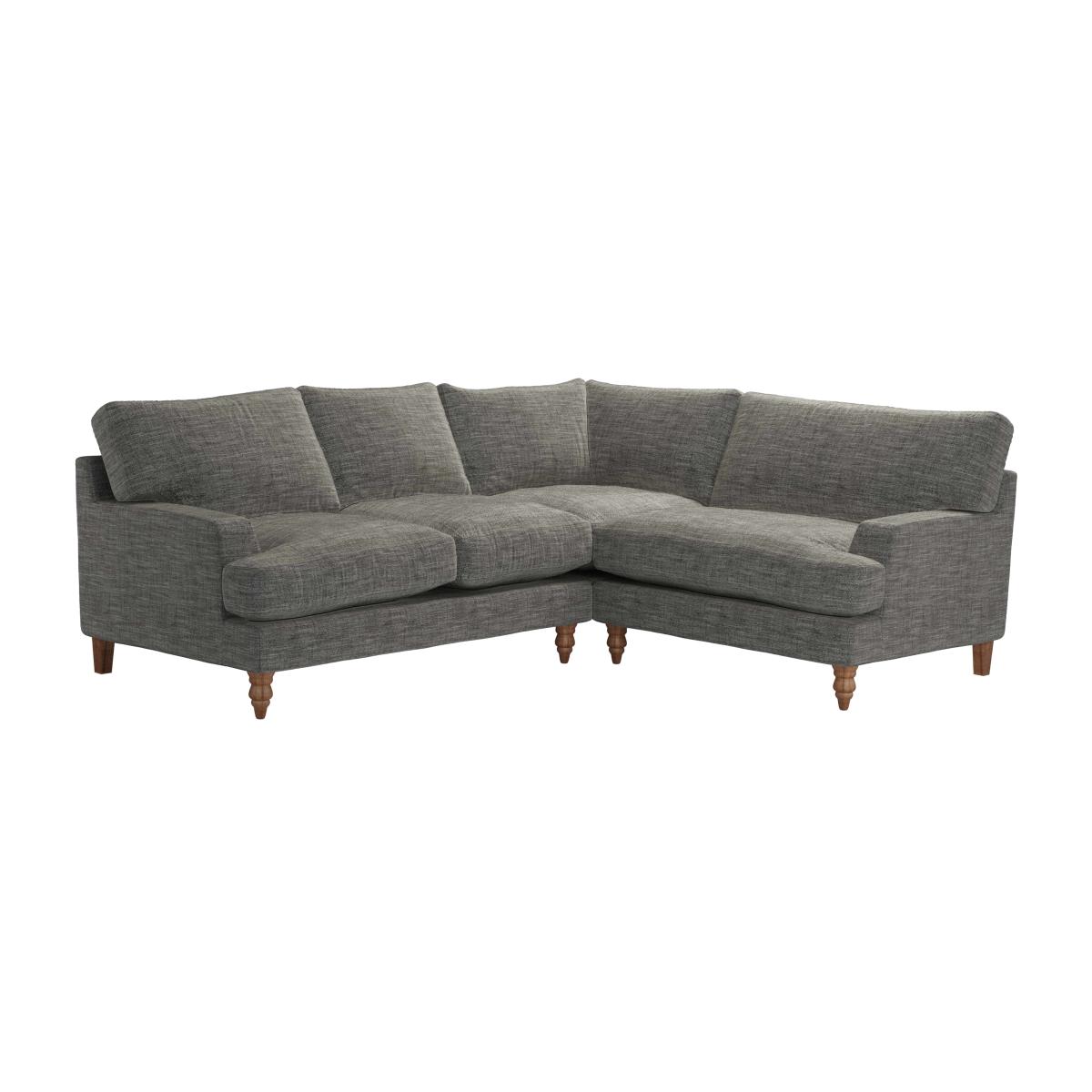 Isla Asym. Crn: LHF 2 Seat w RHF Loveseat in Liquorice Baylee Multi-Tone Viscose Linen – image 1