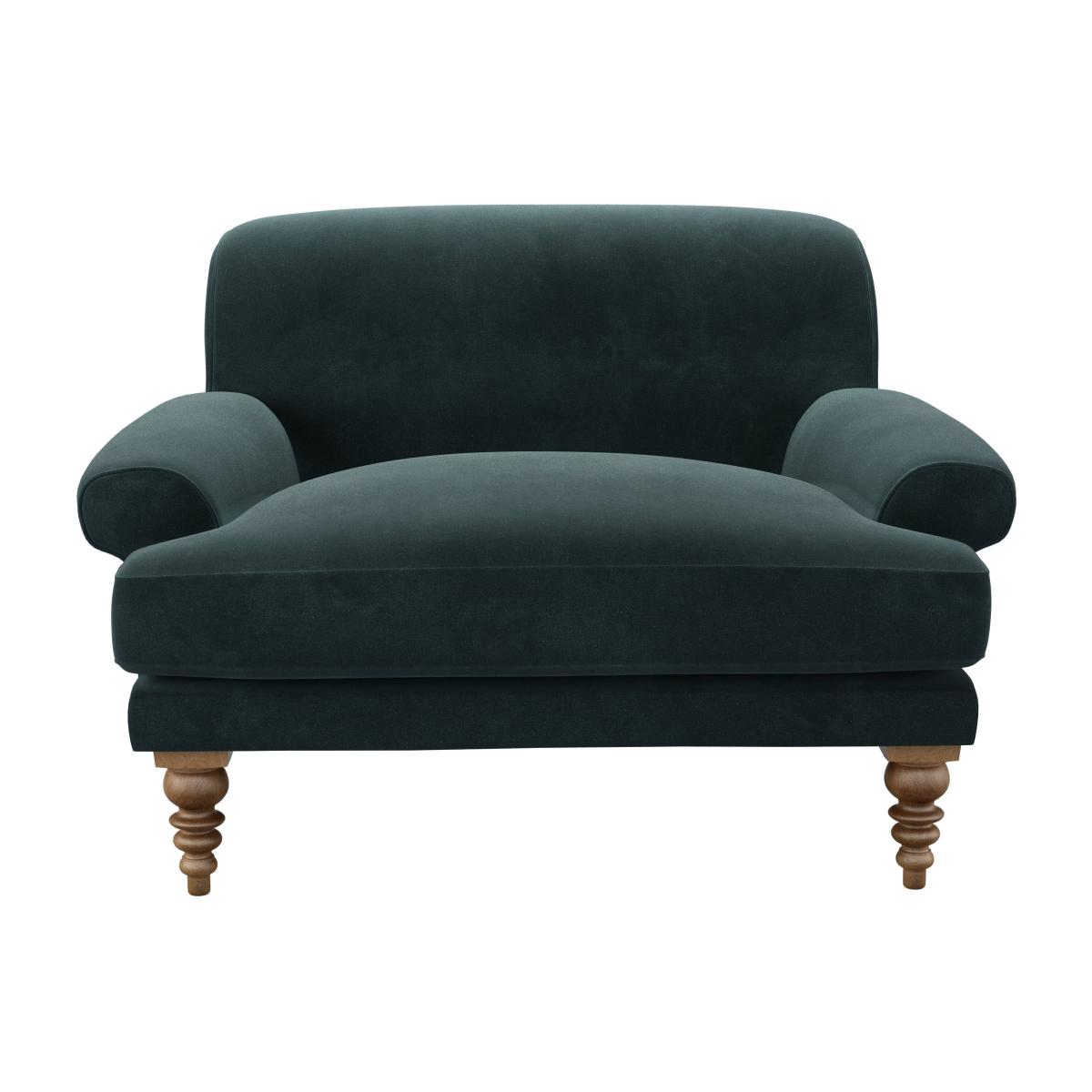 Saturday Loveseat in Deep Forest Aquaclean Clever Velvet – image 1