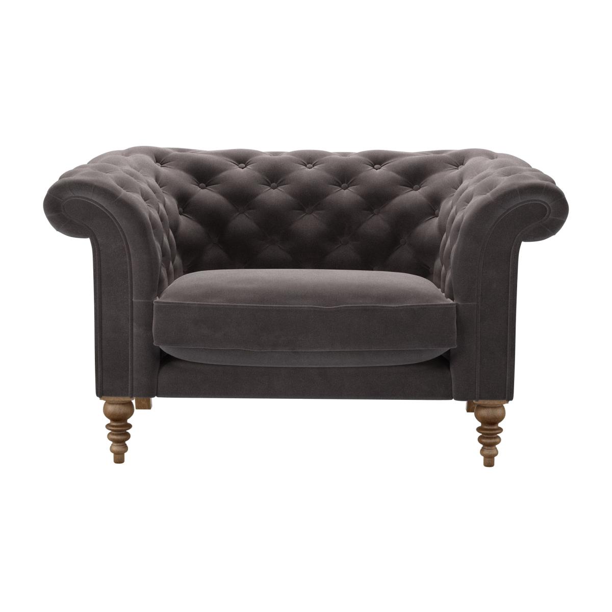 Oscar Loveseat in Shale Aquaclean Clever Velvet – image 1