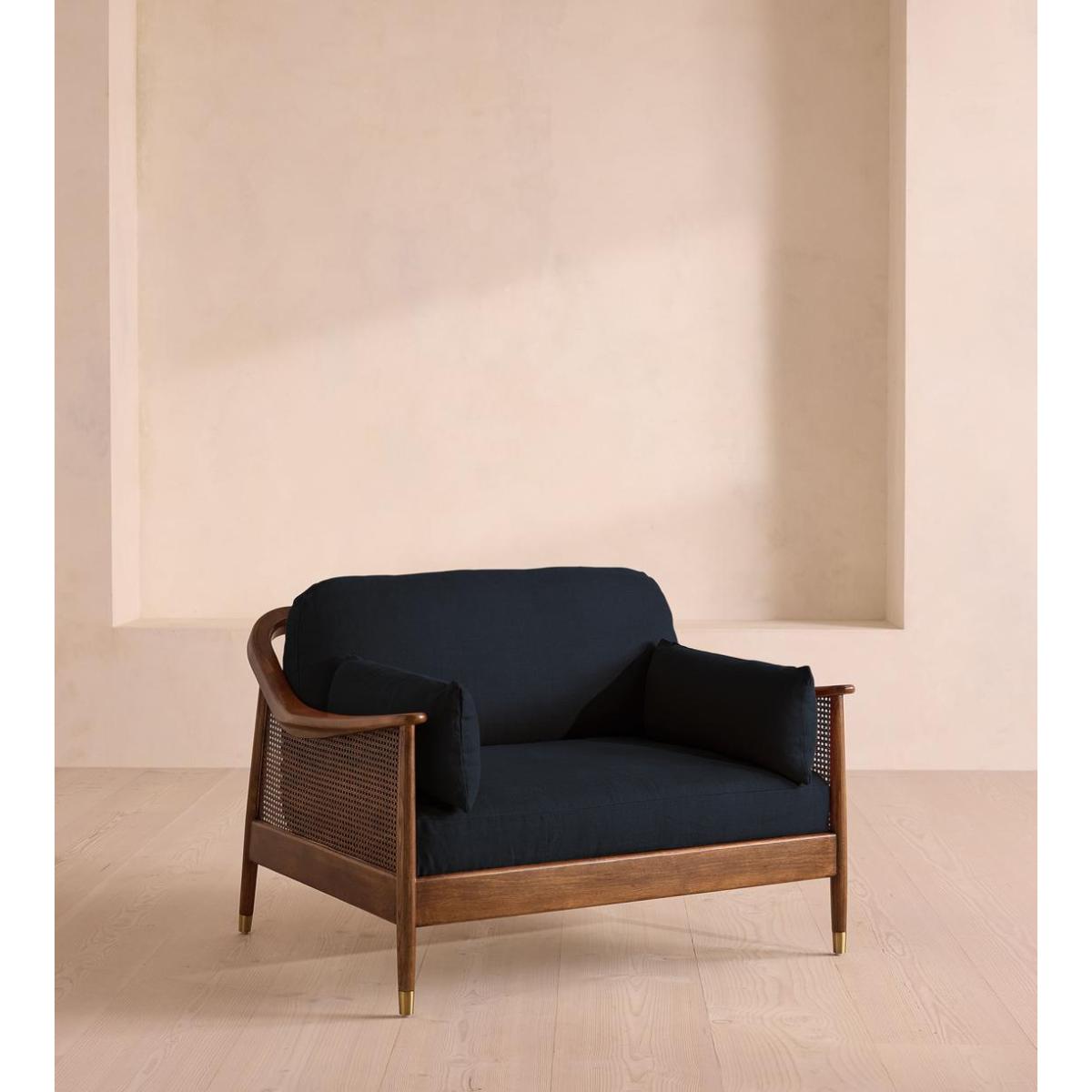 Atlanta Loveseat, Linen, Indigo – image 2