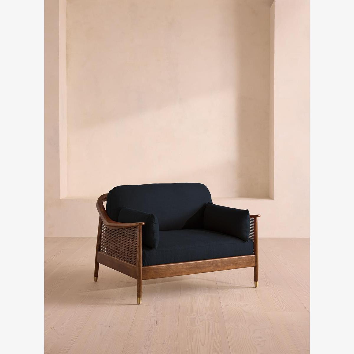 Atlanta Loveseat, Linen, Indigo – image 1