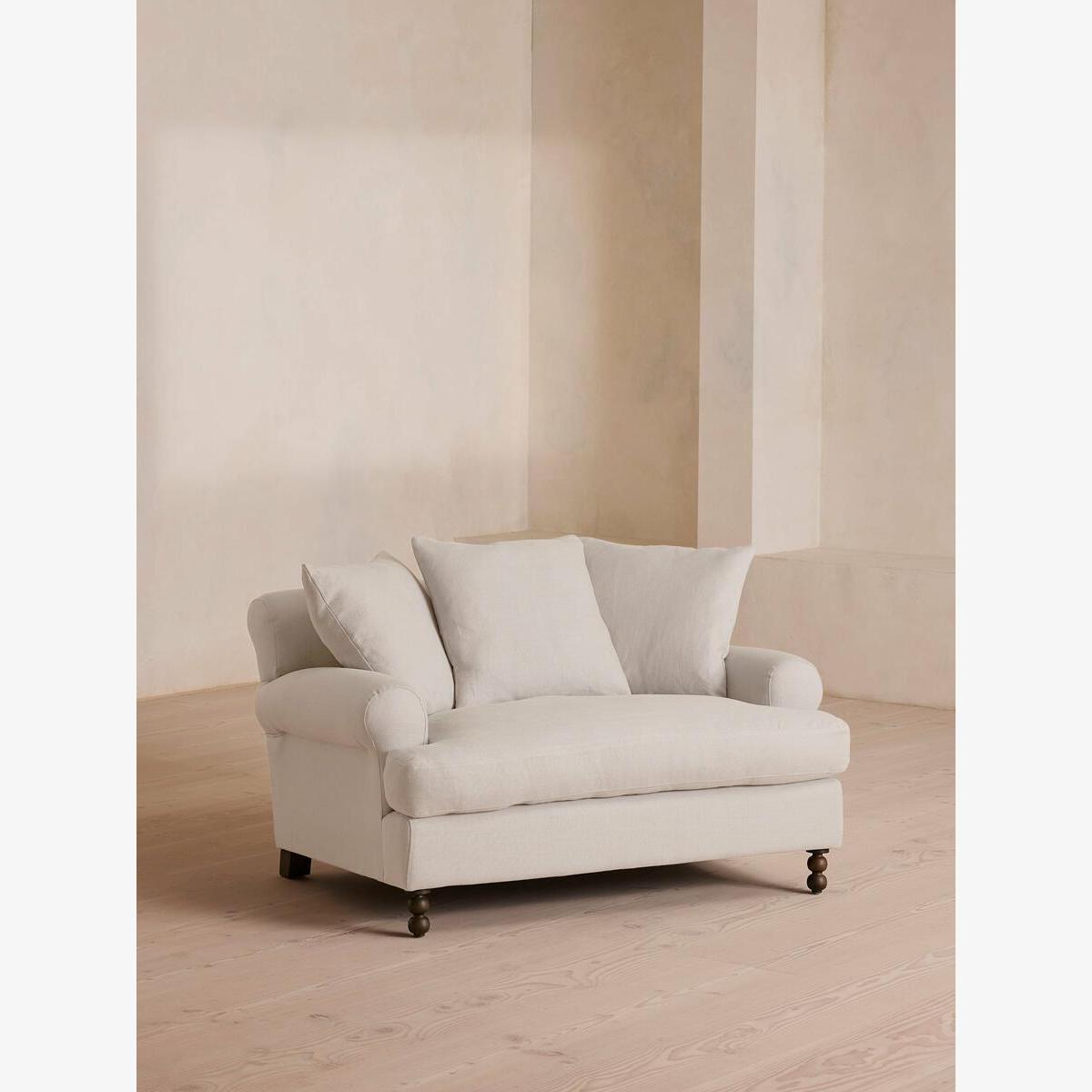 Audrey Loveseat, Linen, Bisque – image 1