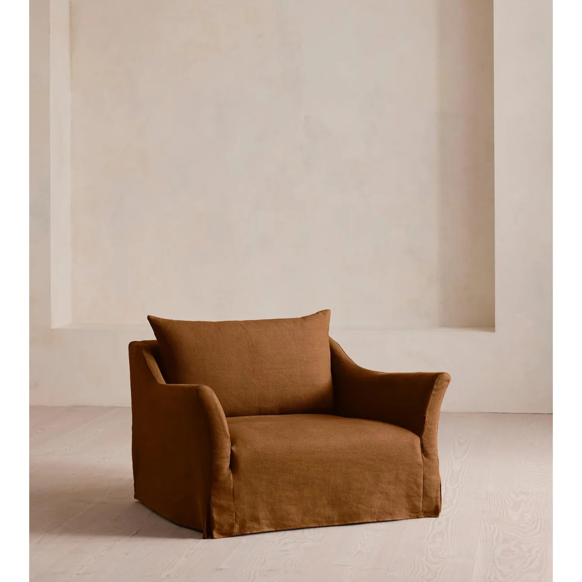 Roma Loveseat, Linen, Terracotta, UK – image 2