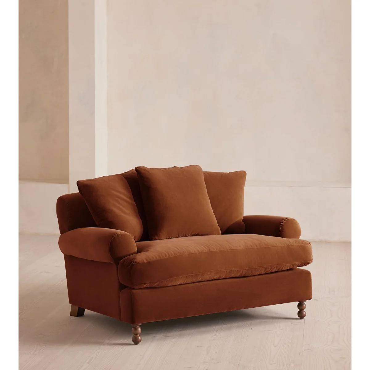 Audrey Loveseat, Velvet, Cinnamon, UK – image 2