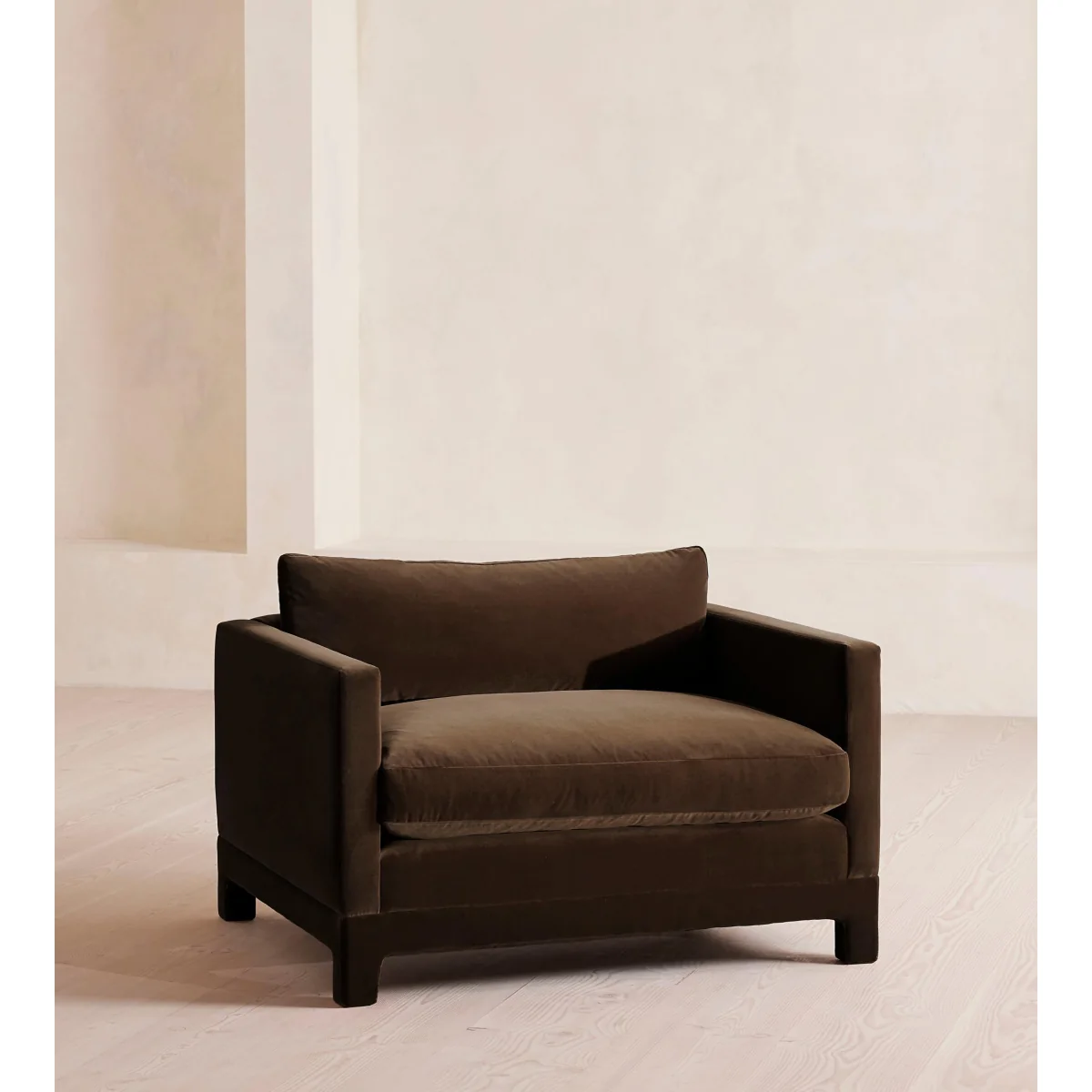 Ashford Loveseat Sofa, Velvet, Chocolate – image 2