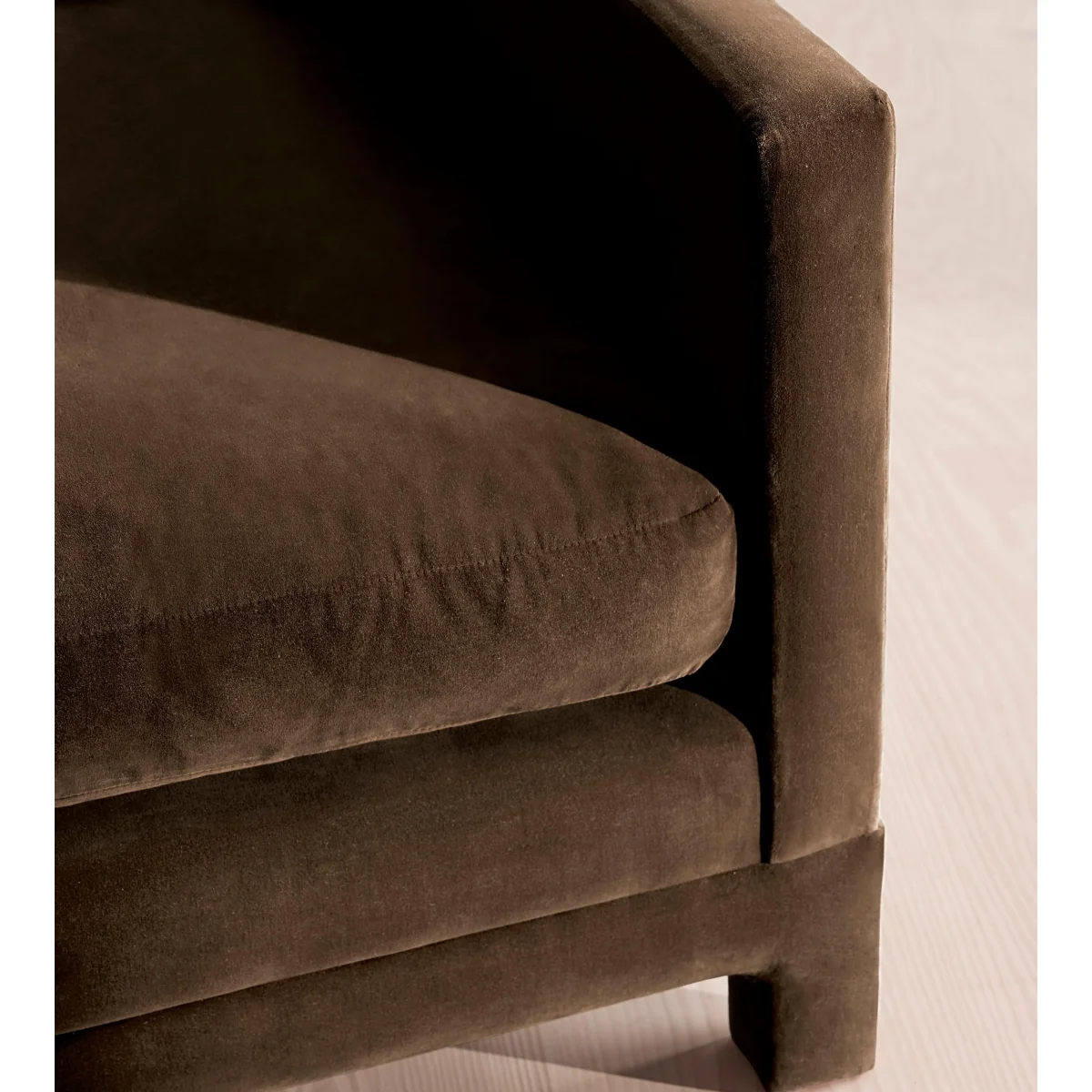 Ashford Loveseat Sofa, Velvet, Chocolate – image 7