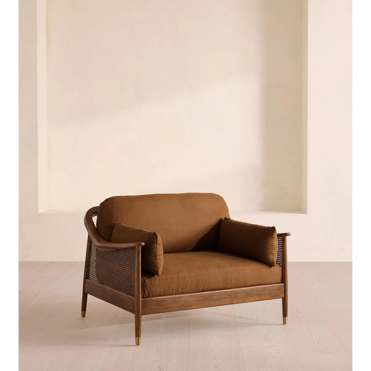 Atlanta Loveseat, Linen, Terracotta, UK – image 2