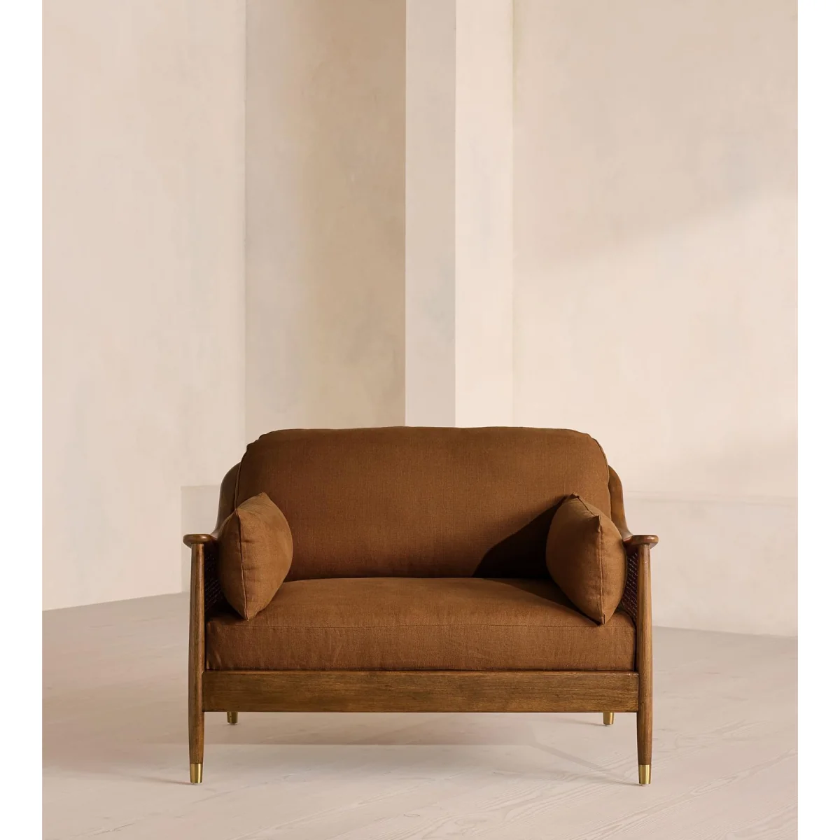 Atlanta Loveseat, Linen, Terracotta, UK – image 3