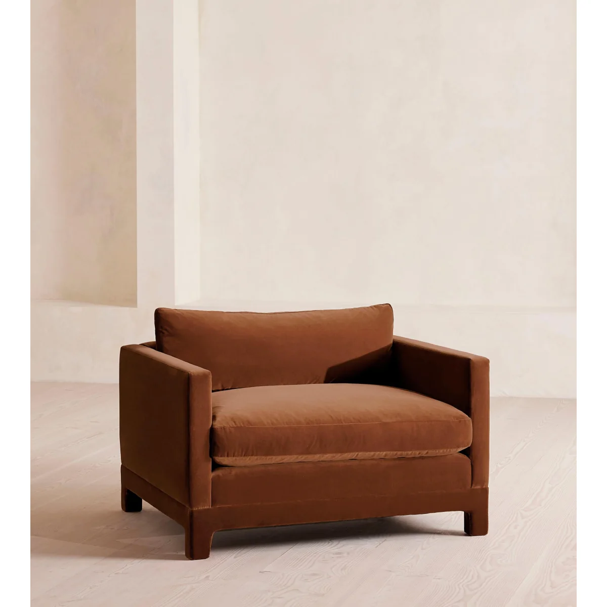 Ashford Loveseat Sofa, Velvet, Cinnamon, UK – image 2