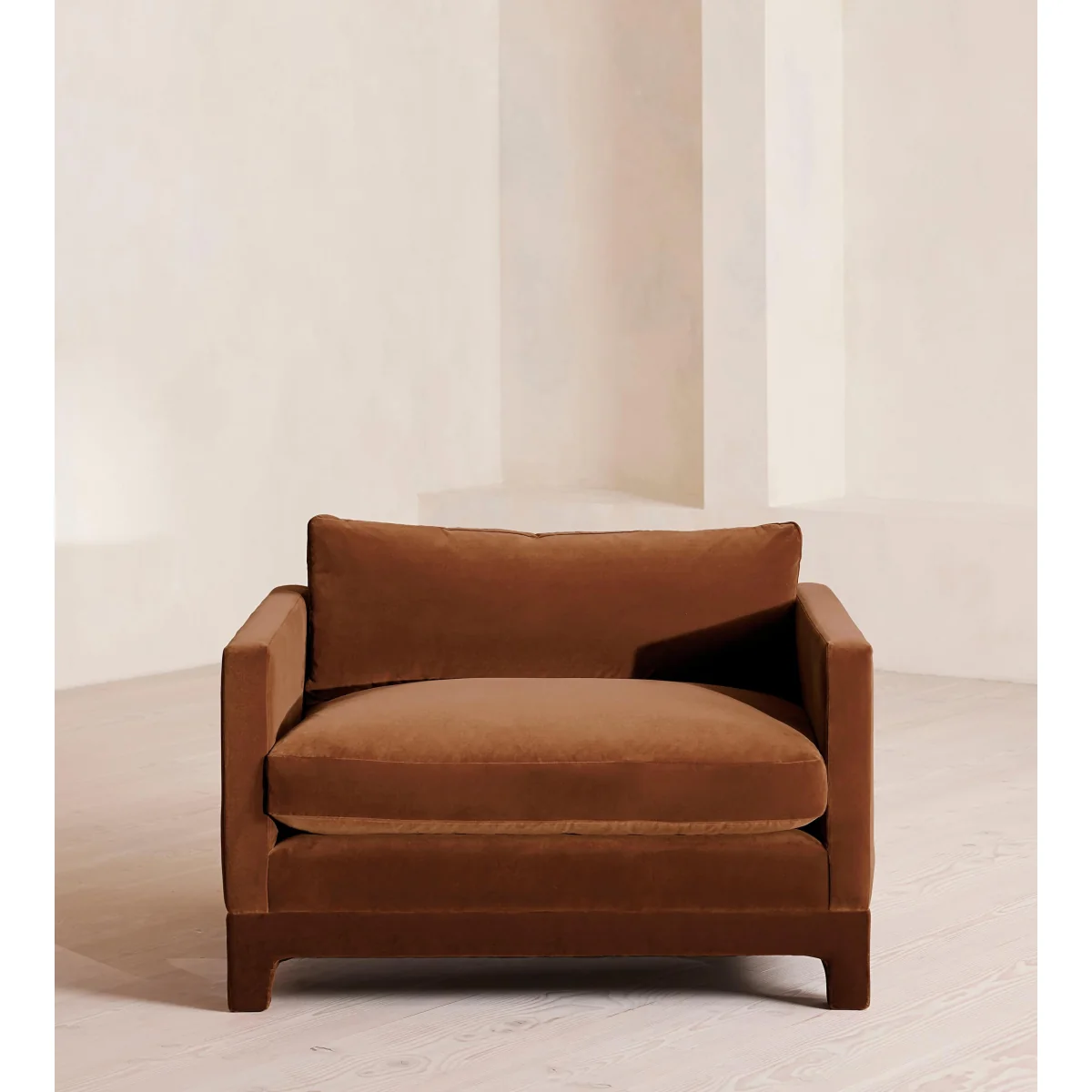 Ashford Loveseat Sofa, Velvet, Cinnamon, UK – image 3