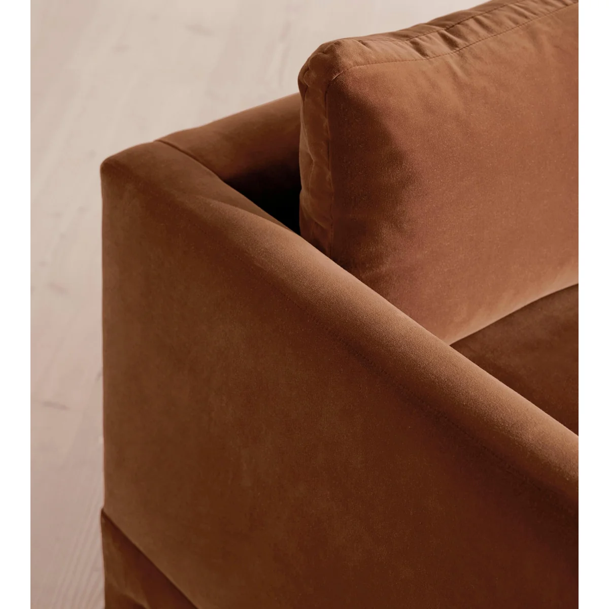 Ashford Loveseat Sofa, Velvet, Cinnamon, UK – image 6