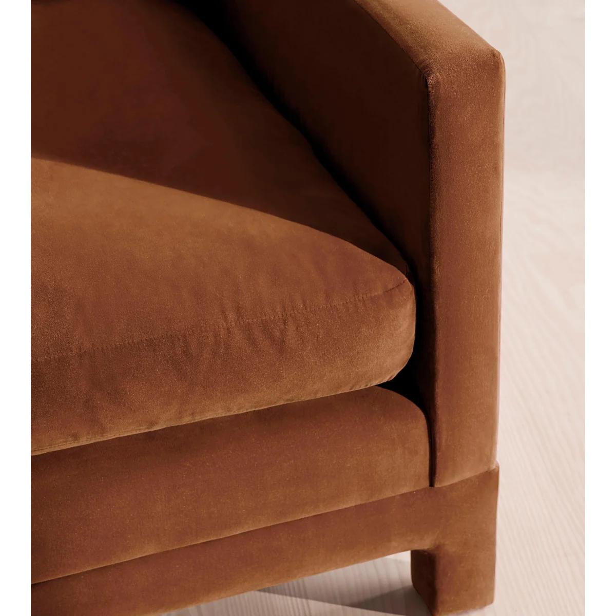 Ashford Loveseat Sofa, Velvet, Cinnamon, UK – image 7