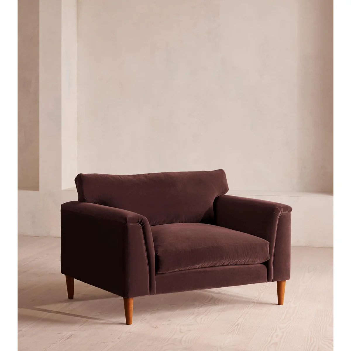 Reya Loveseat, Velvet, Aubergine, UK – image 2
