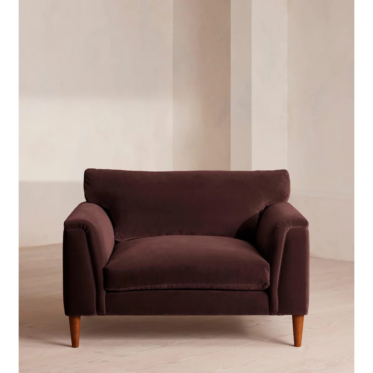 Reya Loveseat, Velvet, Aubergine, UK – image 3