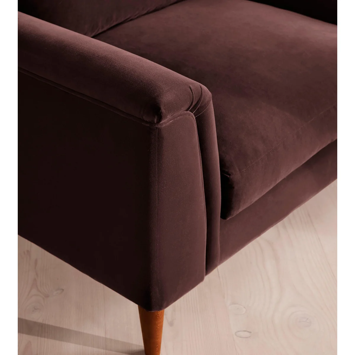 Reya Loveseat, Velvet, Aubergine, UK – image 6