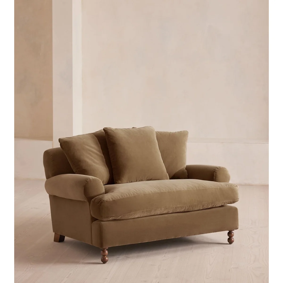 Audrey Loveseat, Velvet, Truffle, UK – image 2