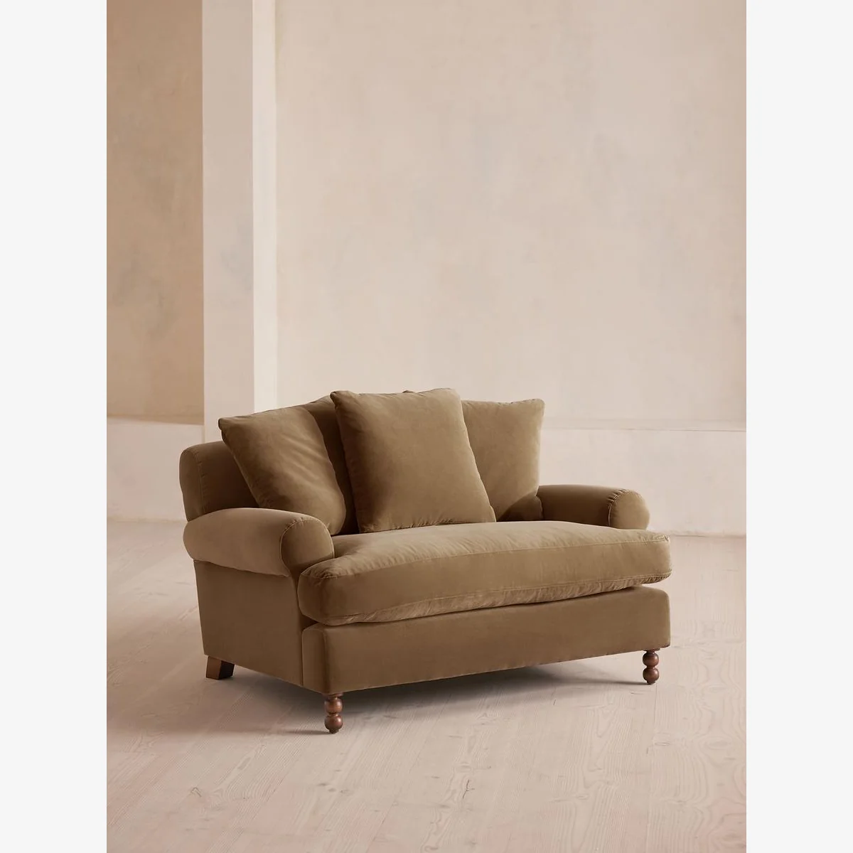 Audrey Loveseat, Velvet, Truffle, UK – image 1