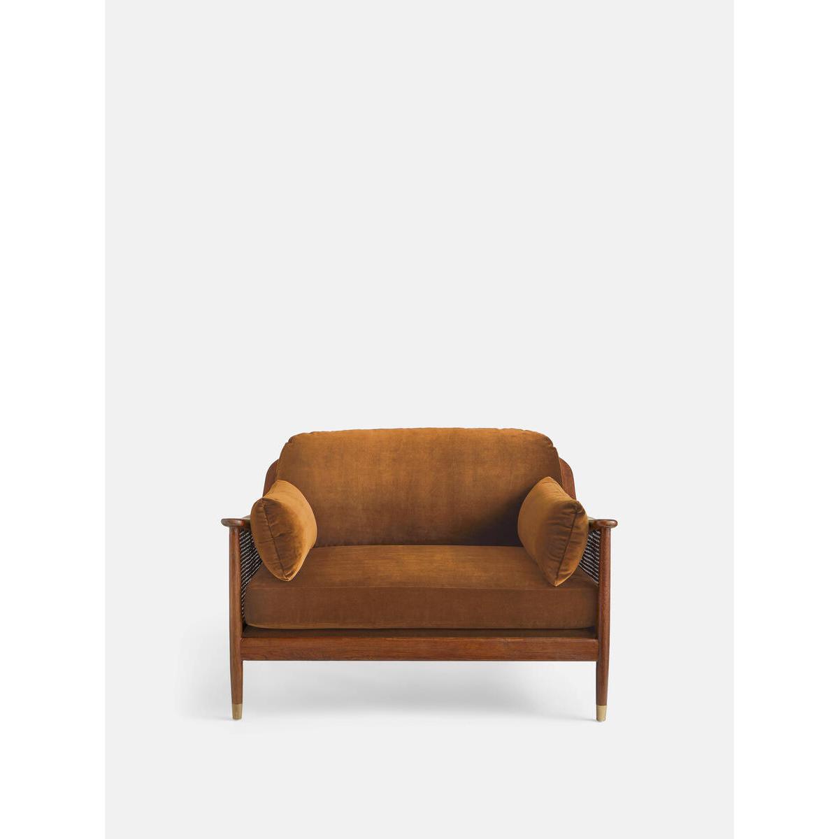Atlanta Loveseat, Velvet, Mustard – image 2
