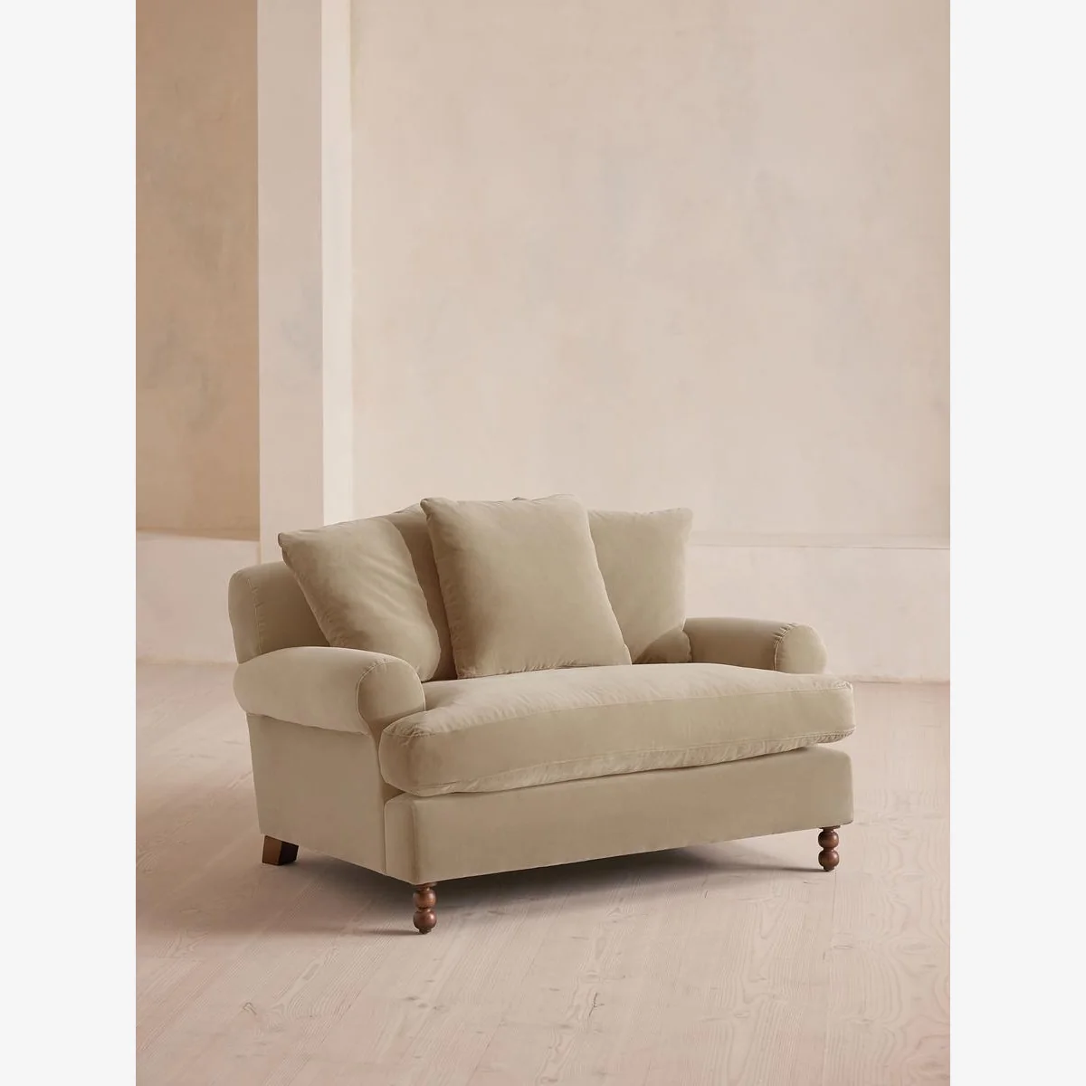 Audrey Loveseat, Velvet, Oyster, UK – image 1